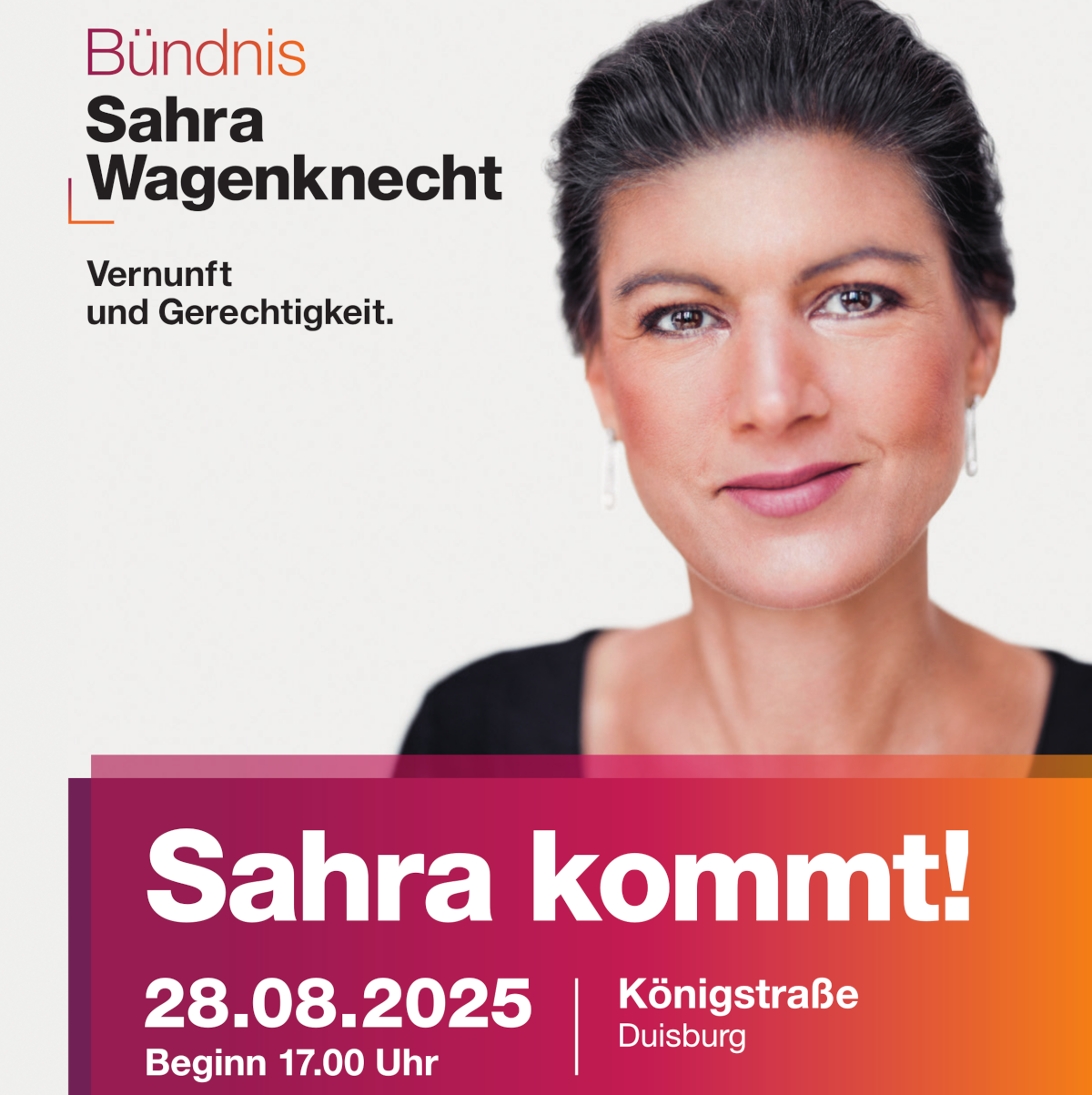 Gemeinsam für Duisburg: BSW-Veranstaltung mit Sahra Wagenknecht